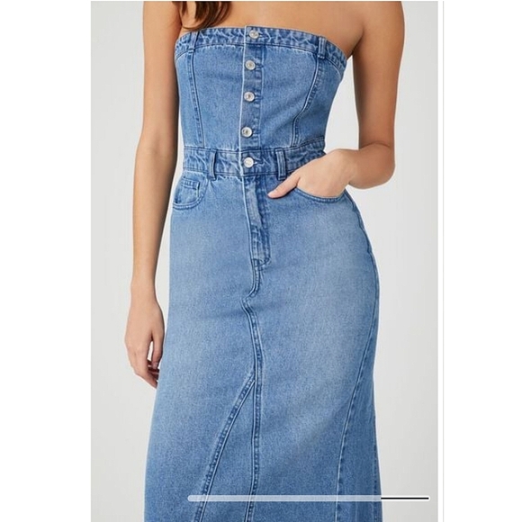 Sincerely Jules strapless denim dress - Picture 4 of 11